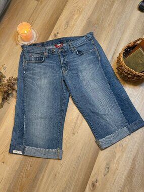 Upcycled Wide Leg Cropped Jeans, Reworked Patchwork Denim, Distressed Culottes